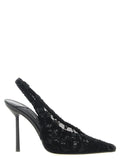 LE SILLA Black Cotton High Heel Pumps