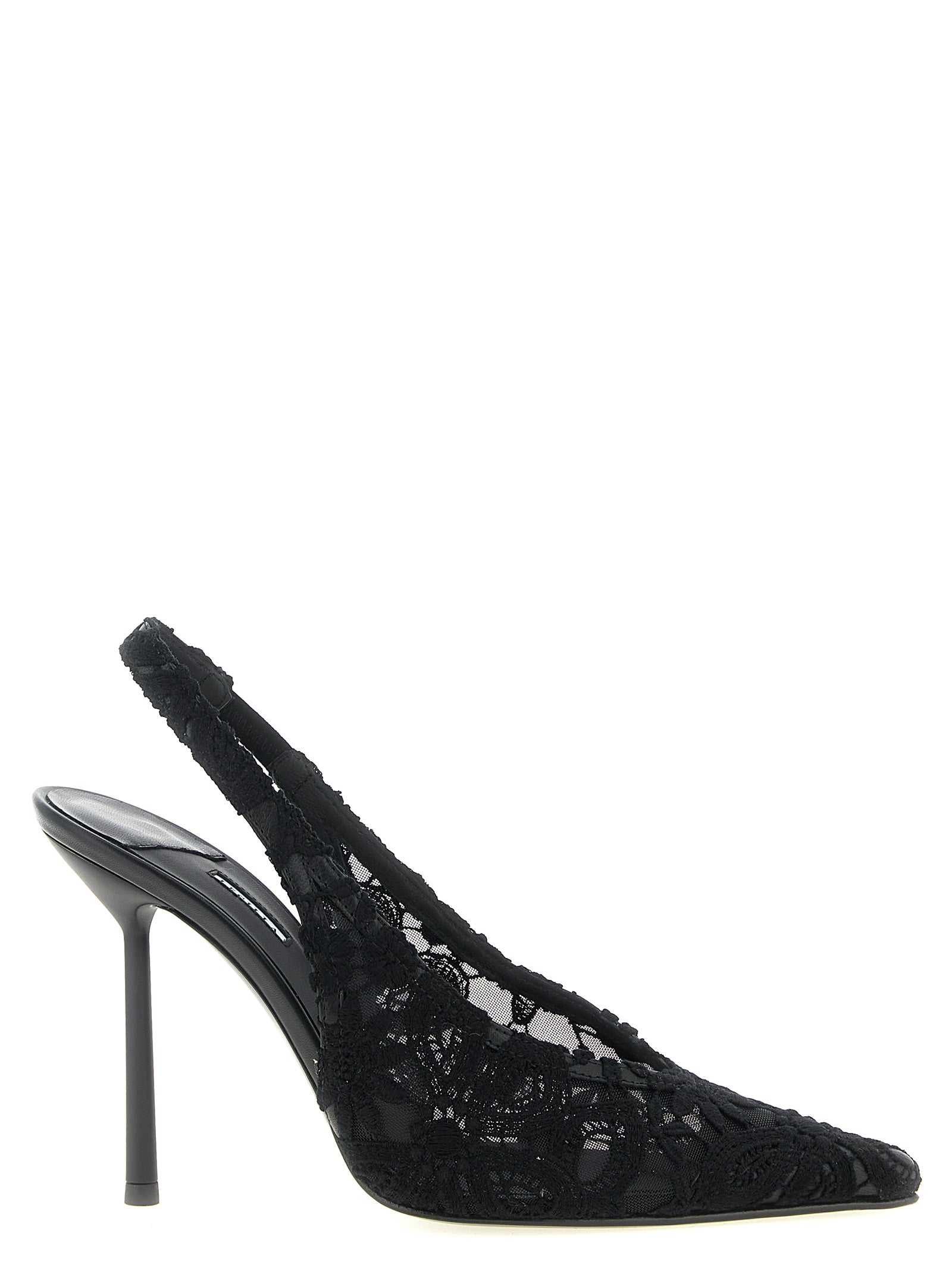 LE SILLA Black Cotton High Heel Pumps