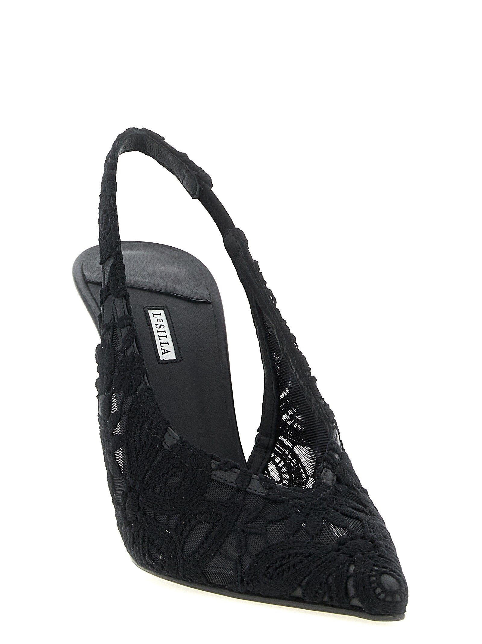 LE SILLA Black Cotton High Heel Pumps