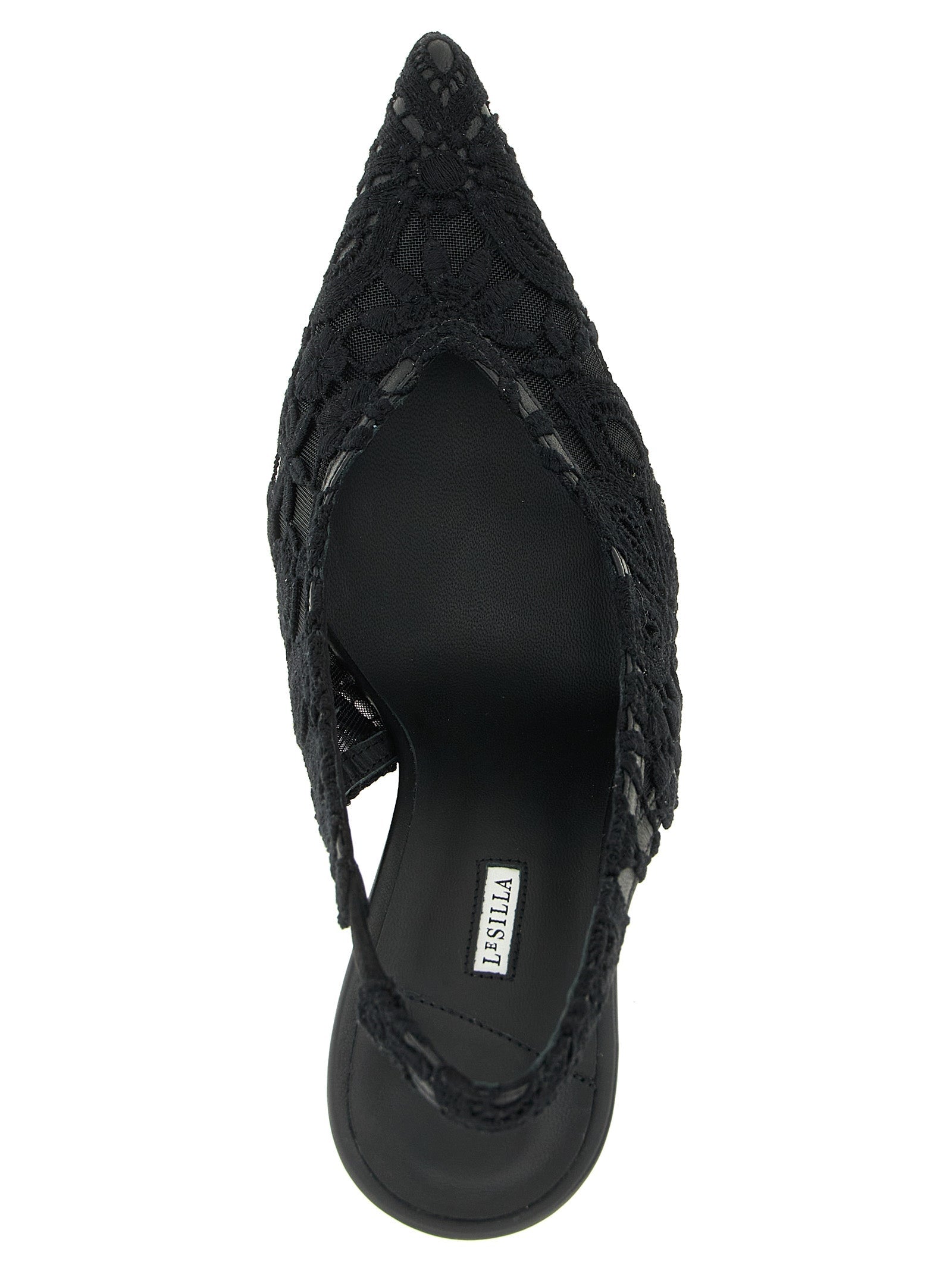 LE SILLA Black Cotton High Heel Pumps