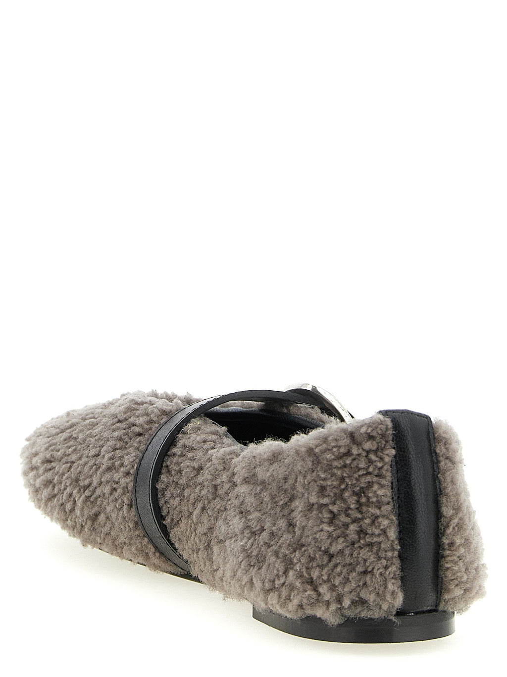 KATE CATE Gray Calfskin Ballet Flats