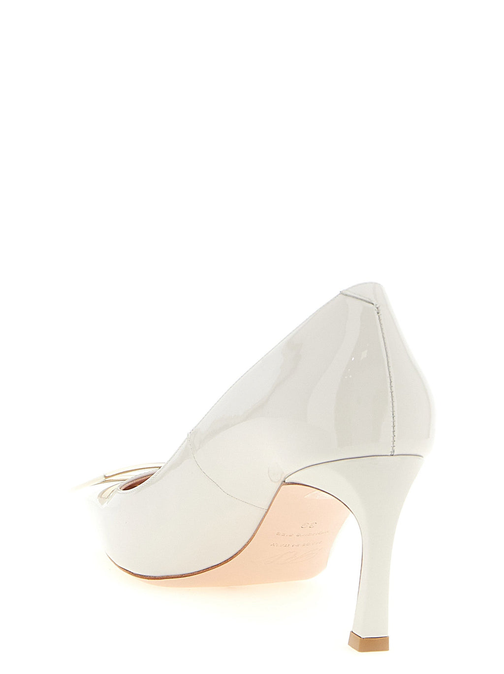 Roger Vivier Gray Calfskin Mid Heel Pumps