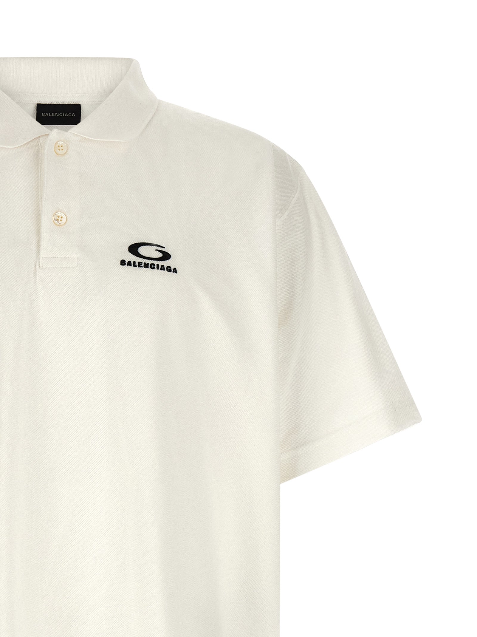 Balenciaga White Cotton Polo Shirt