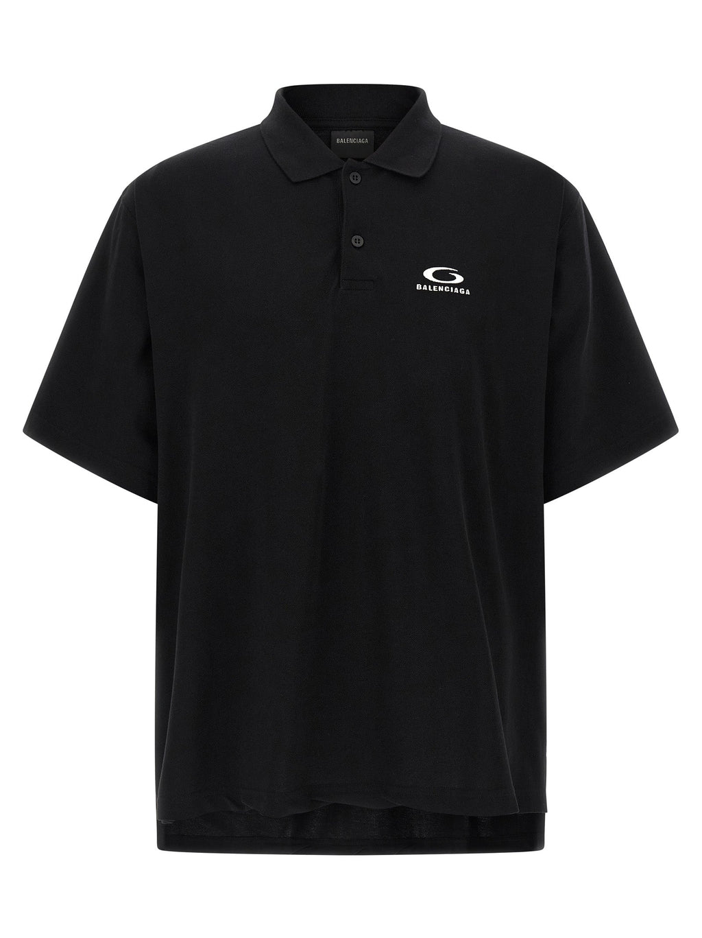 Balenciaga Black Cotton Polo Shirt