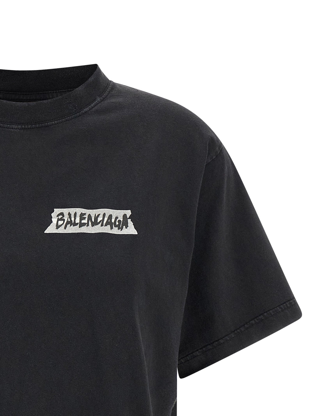 Balenciaga Black Cotton T-Shirt
