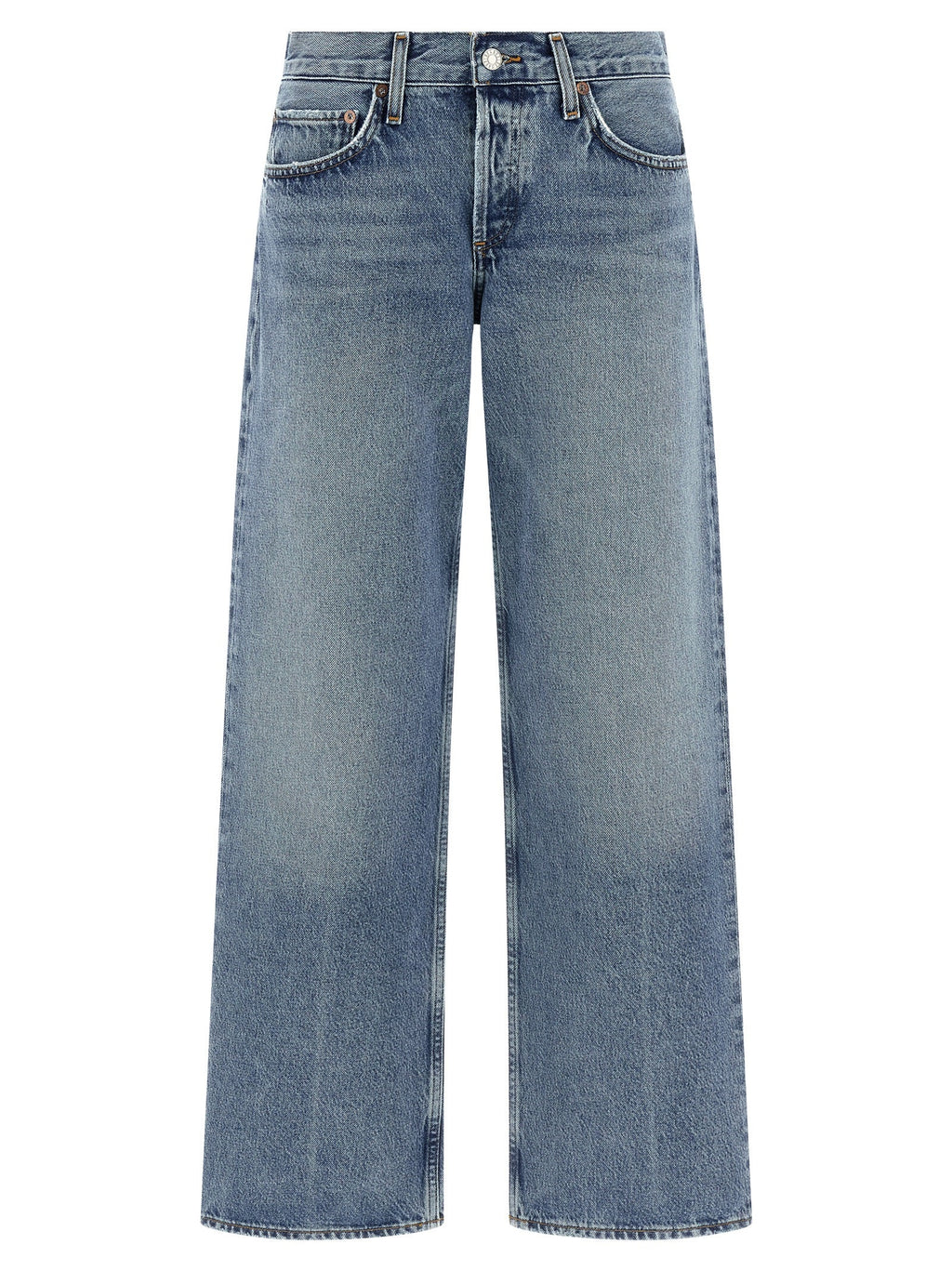 Agolde Blue Cotton Straight-Leg Jeans