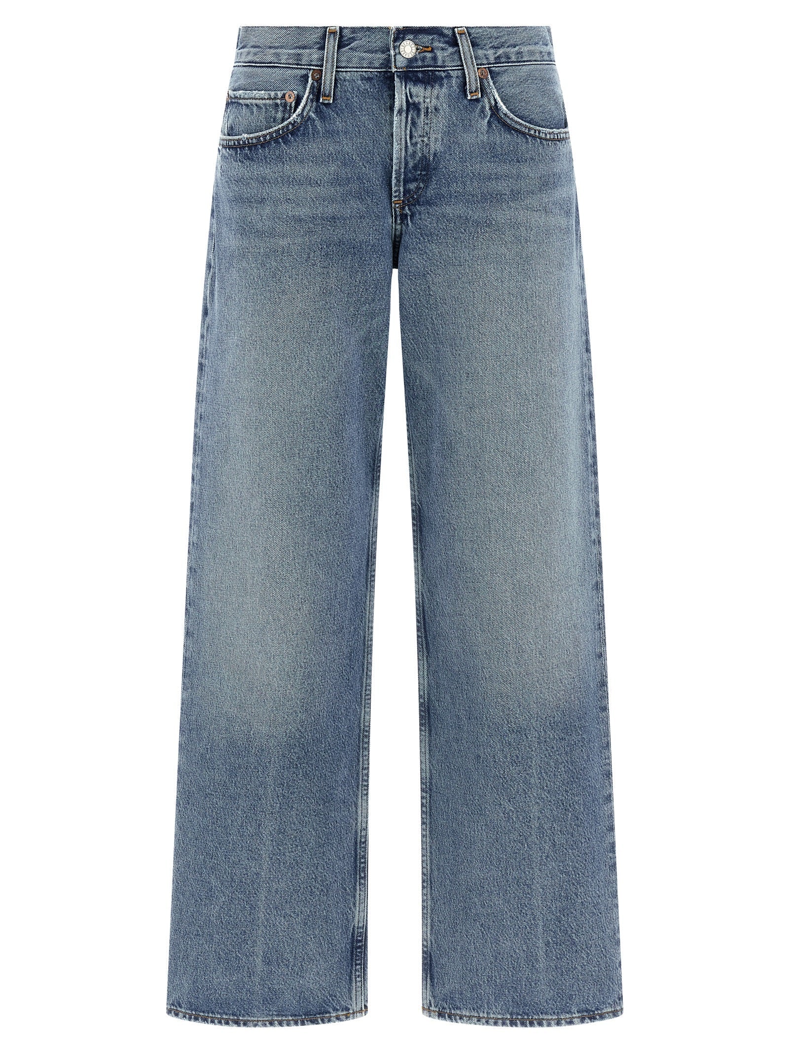 Agolde Blue Cotton Straight-Leg Jeans