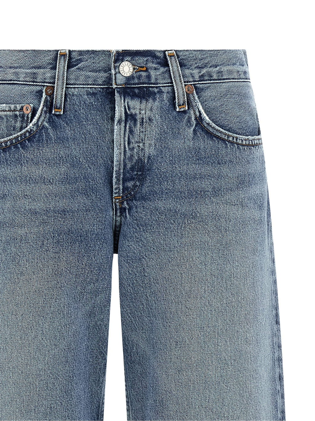 Agolde Blue Cotton Straight-Leg Jeans