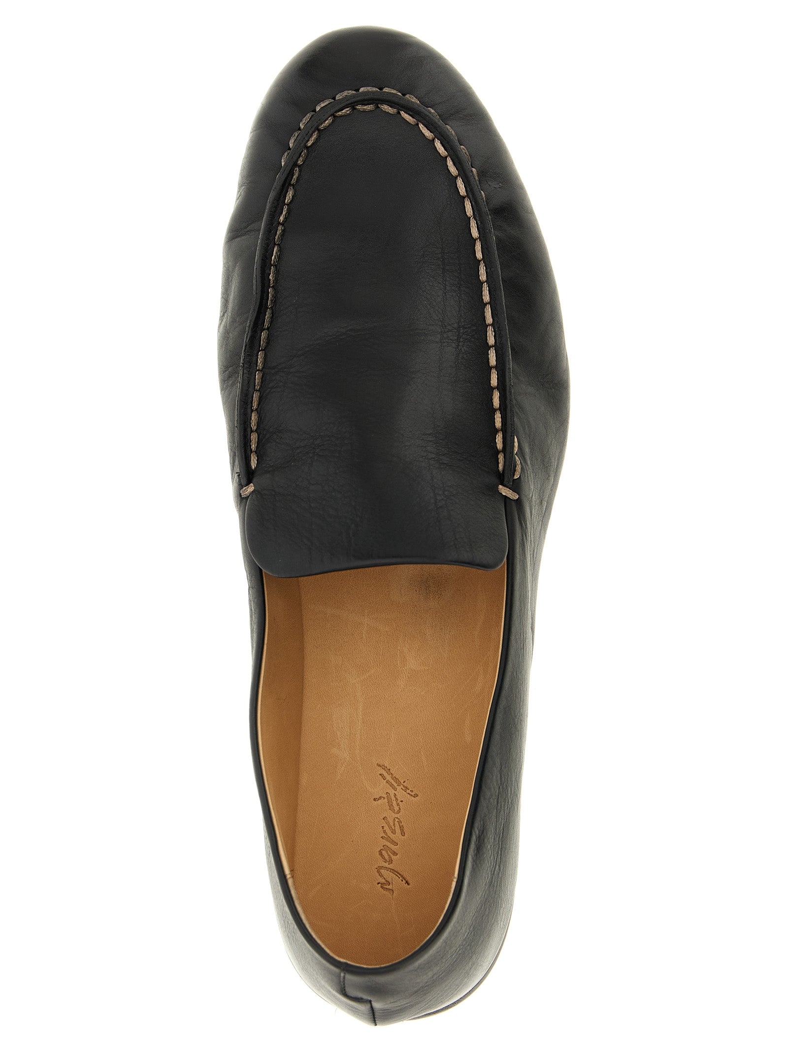 Marsell Black Calfskin Slip-On Loafers