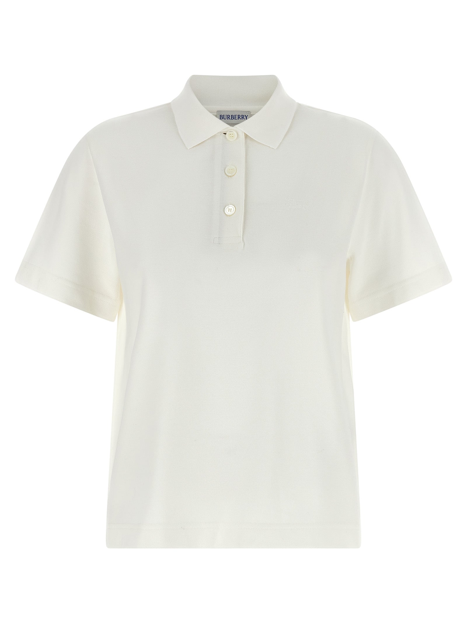Burberry White Cotton Polo Shirt