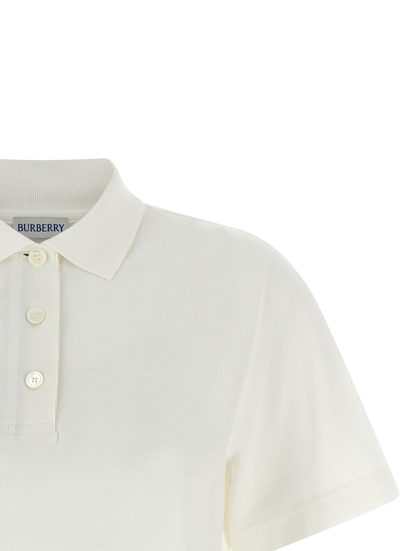Burberry White Cotton Polo Shirt