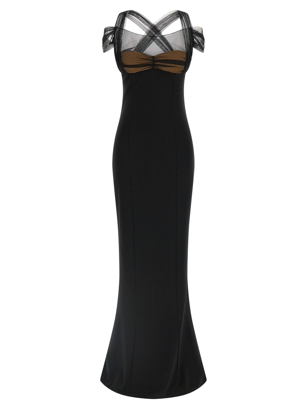 Nensi Dojaka Black Viscose Long Dress