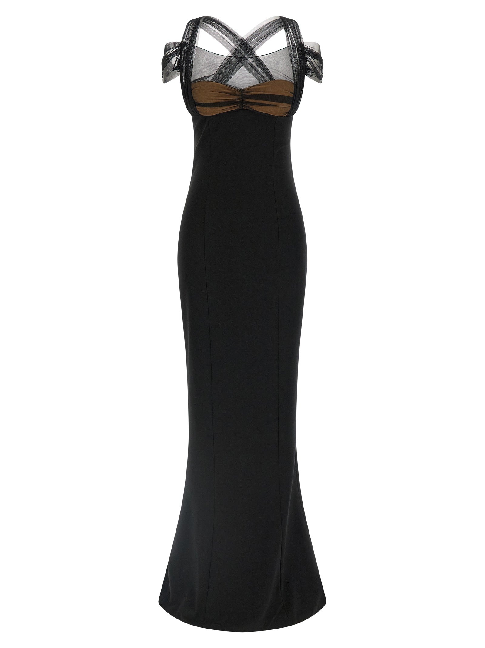 Nensi Dojaka Black Viscose Long Dress