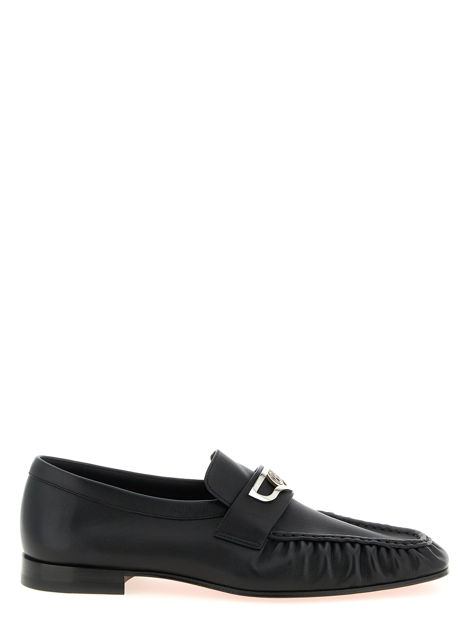 Christian Louboutin Black Calfskin Slip-On Loafers