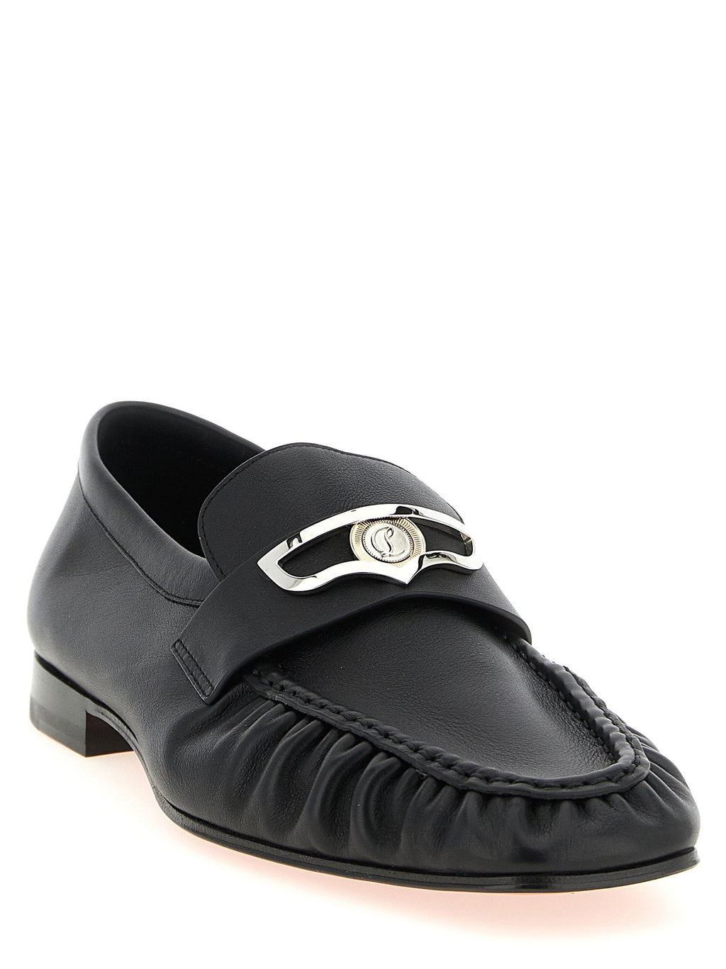 Christian Louboutin Black Calfskin Slip-On Loafers
