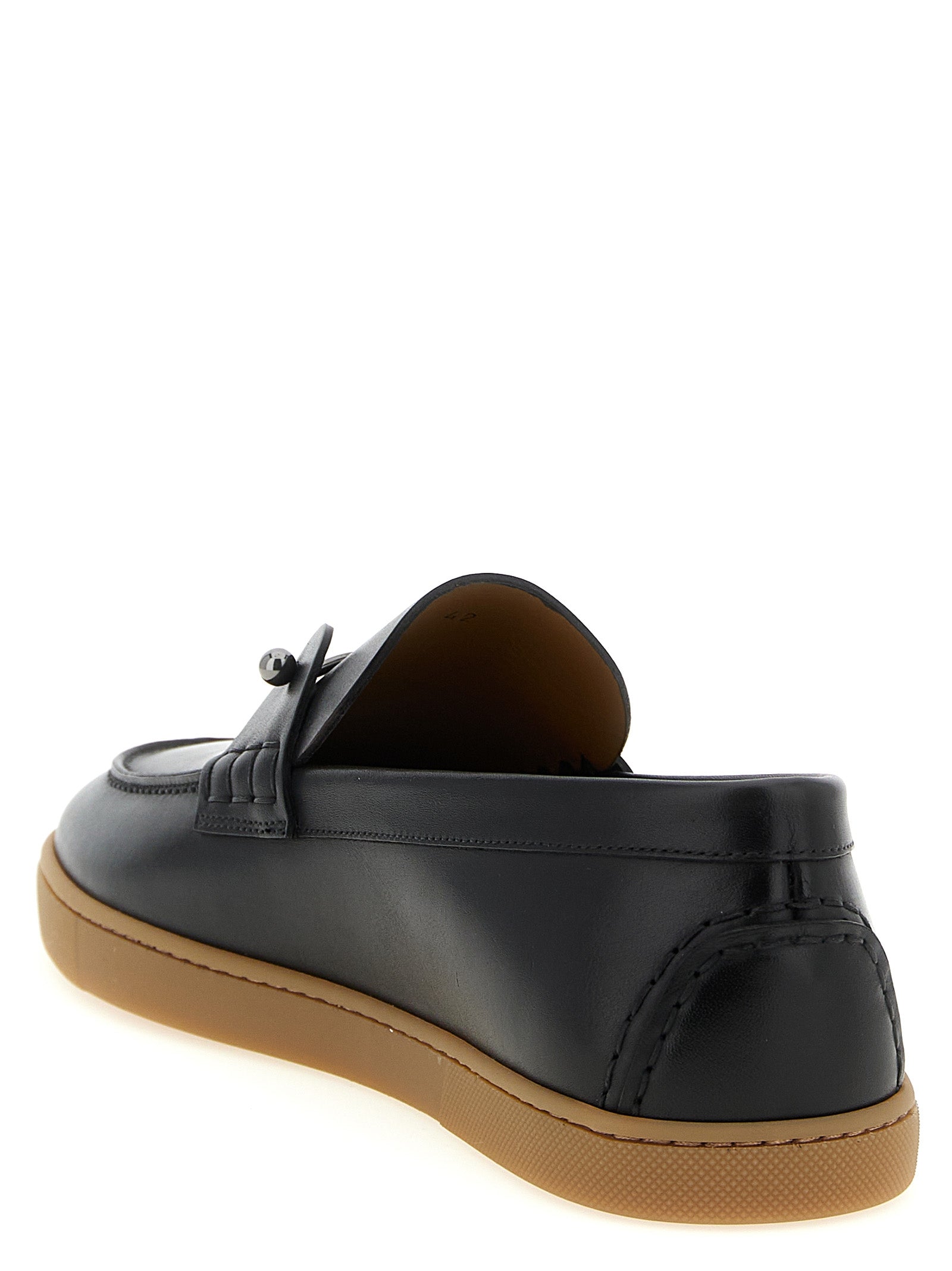Christian Louboutin Black Calfskin Slip-On Loafers