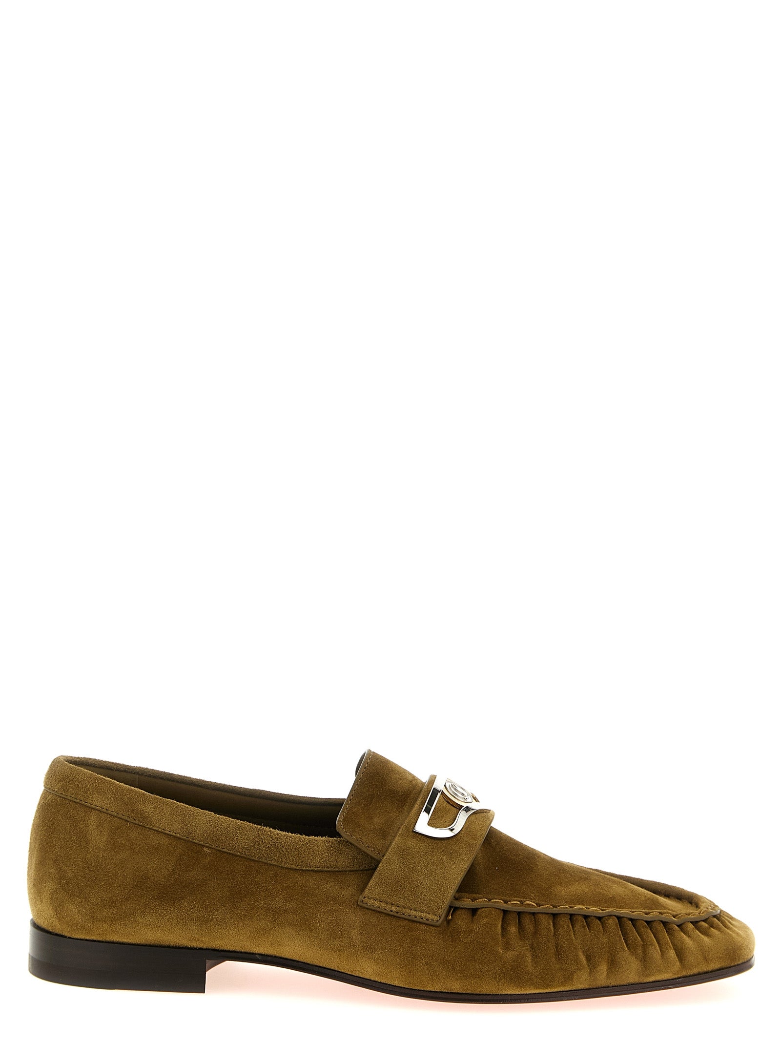 Christian Louboutin Brown Calfskin Slip-On Loafers