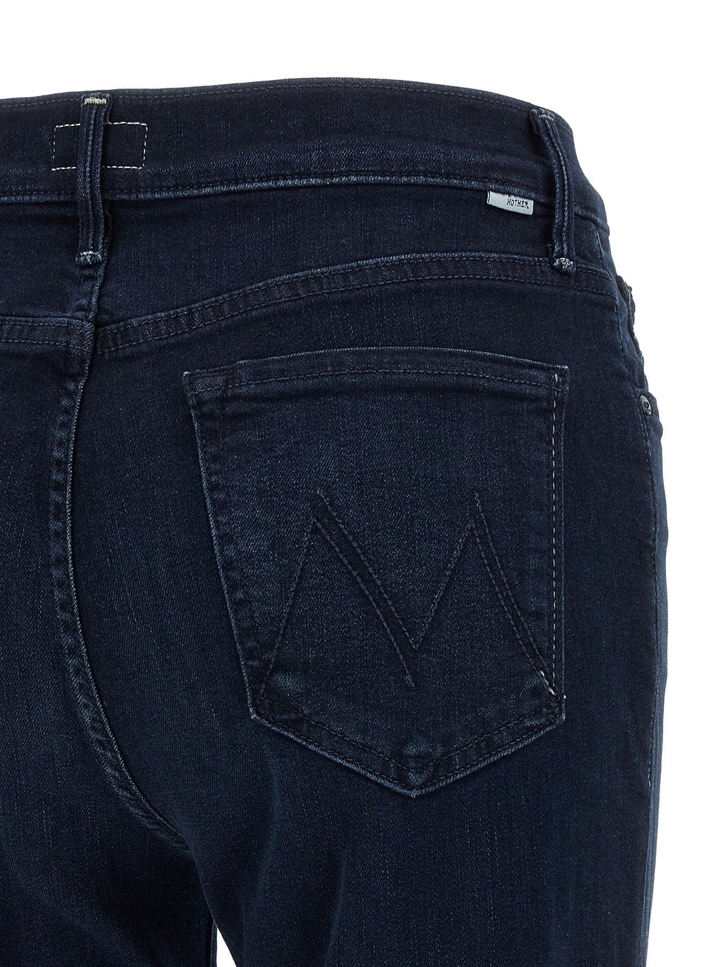 Mother Denim Blue Cotton Flared Jeans