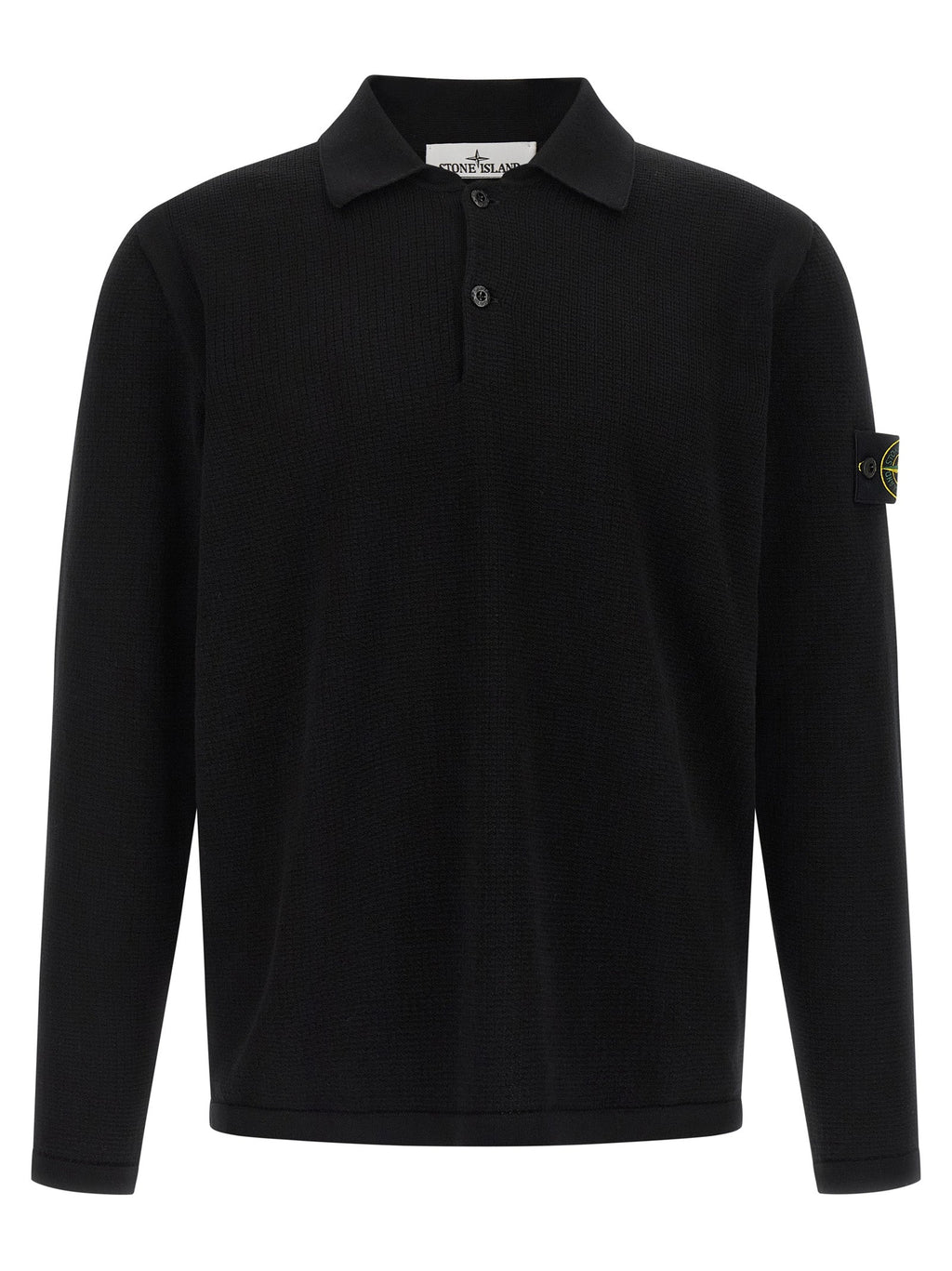 Stone Island Black Cotton Polo Shirt