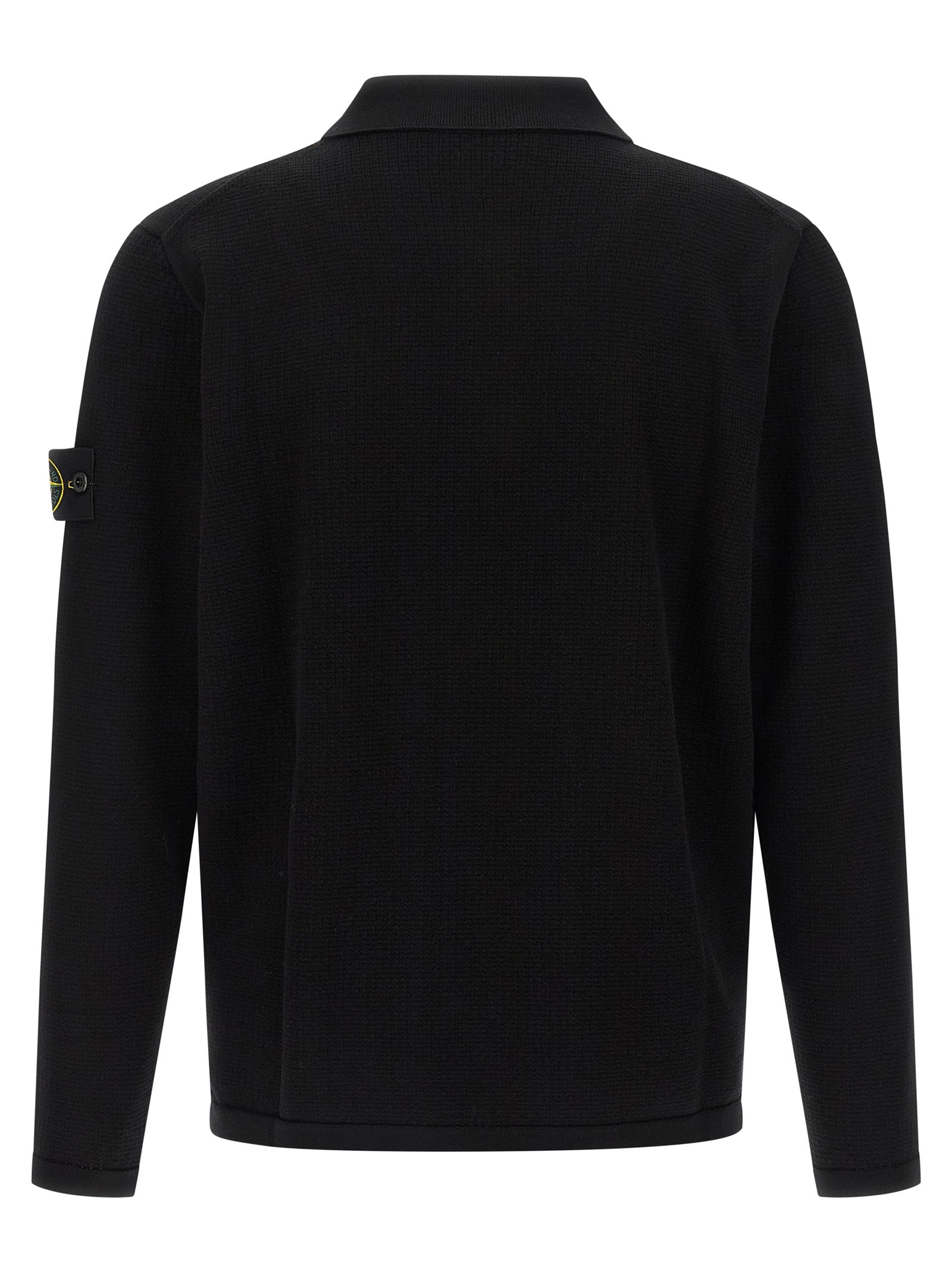Stone Island Black Cotton Polo Shirt