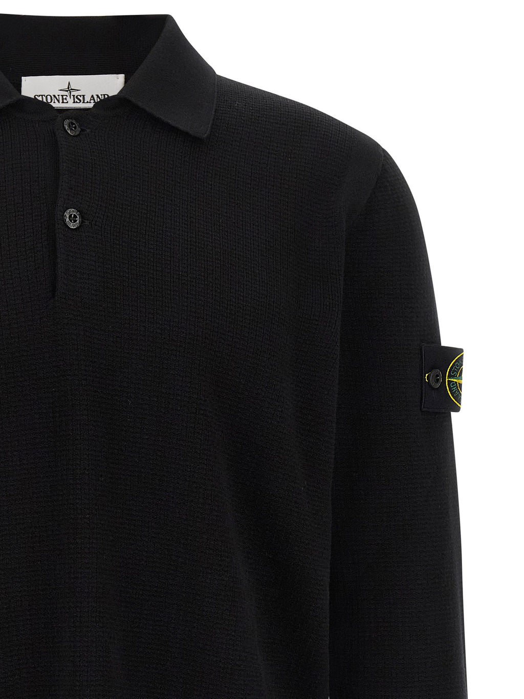 Stone Island Black Cotton Polo Shirt