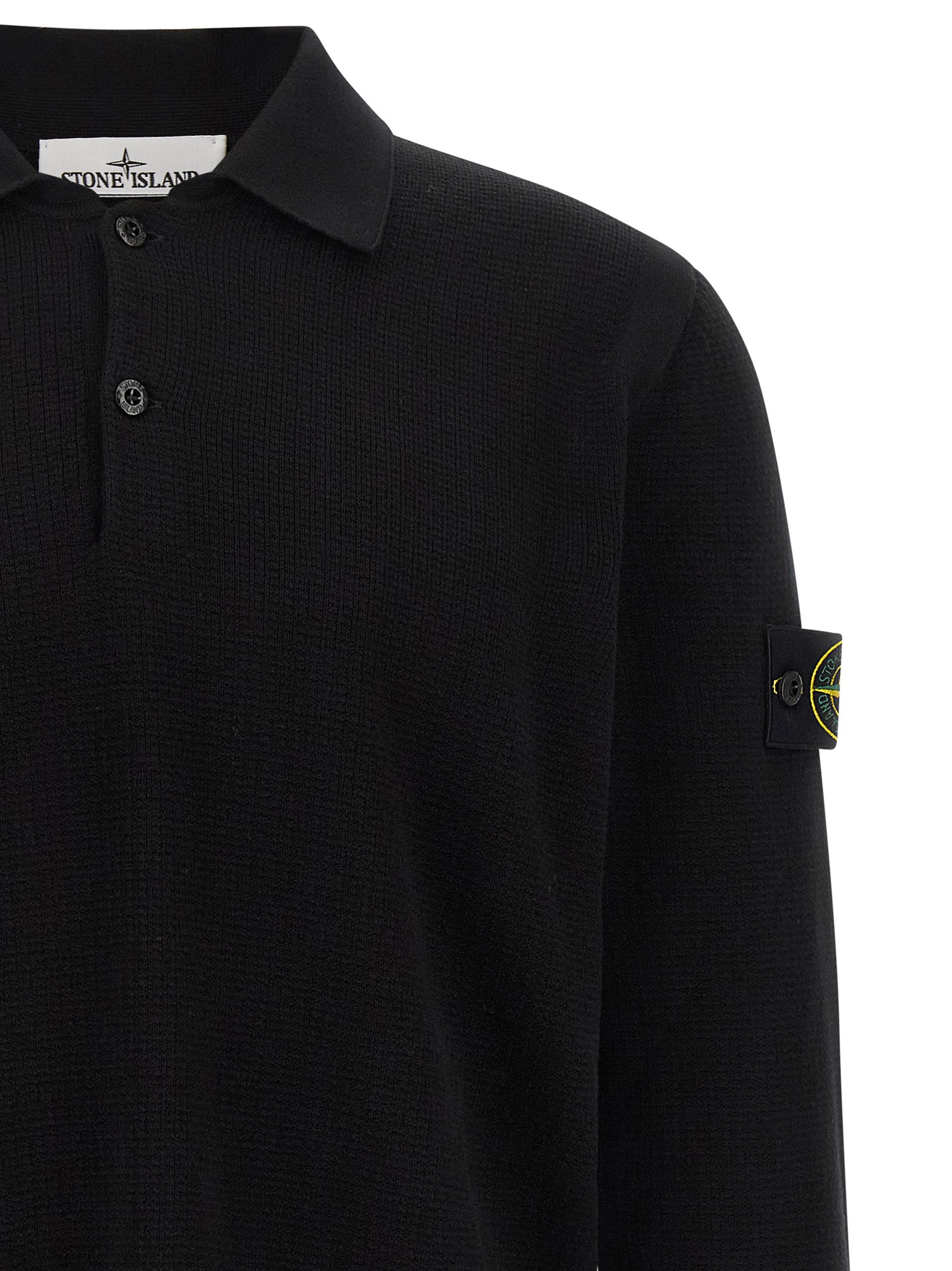 Stone Island Black Cotton Polo Shirt