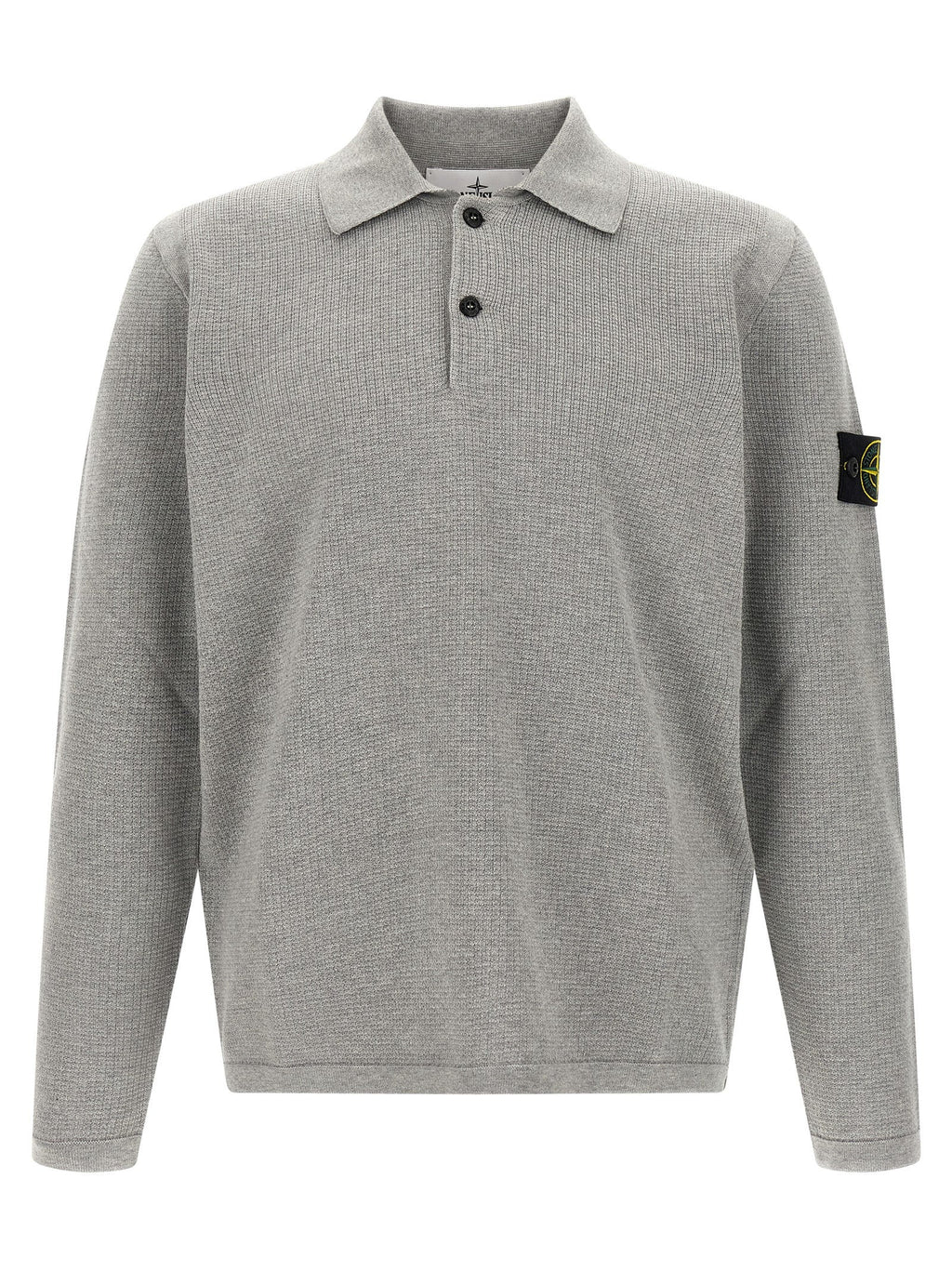 Stone Island Gray Cotton Polo Shirt