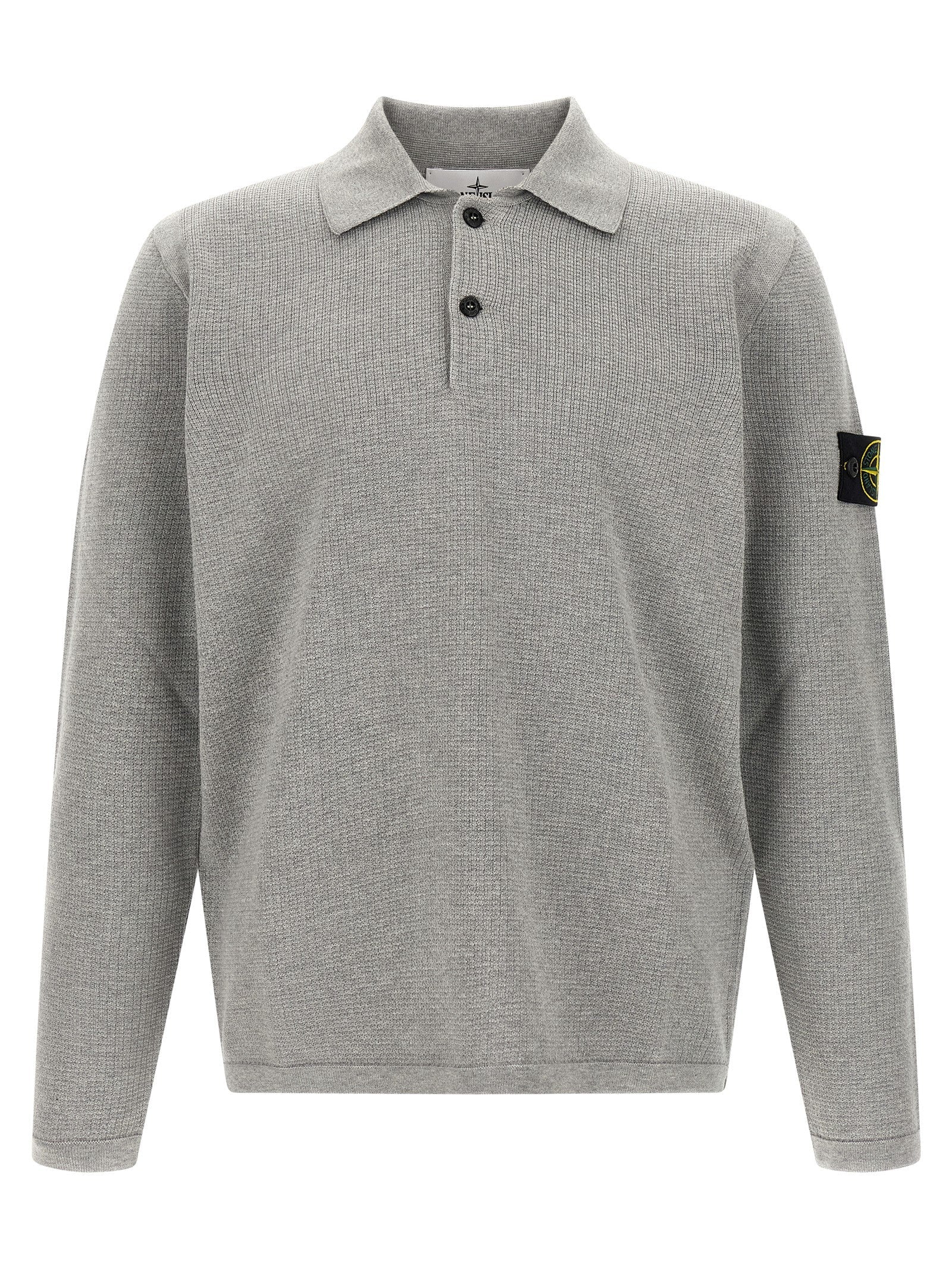 Stone Island Gray Cotton Polo Shirt