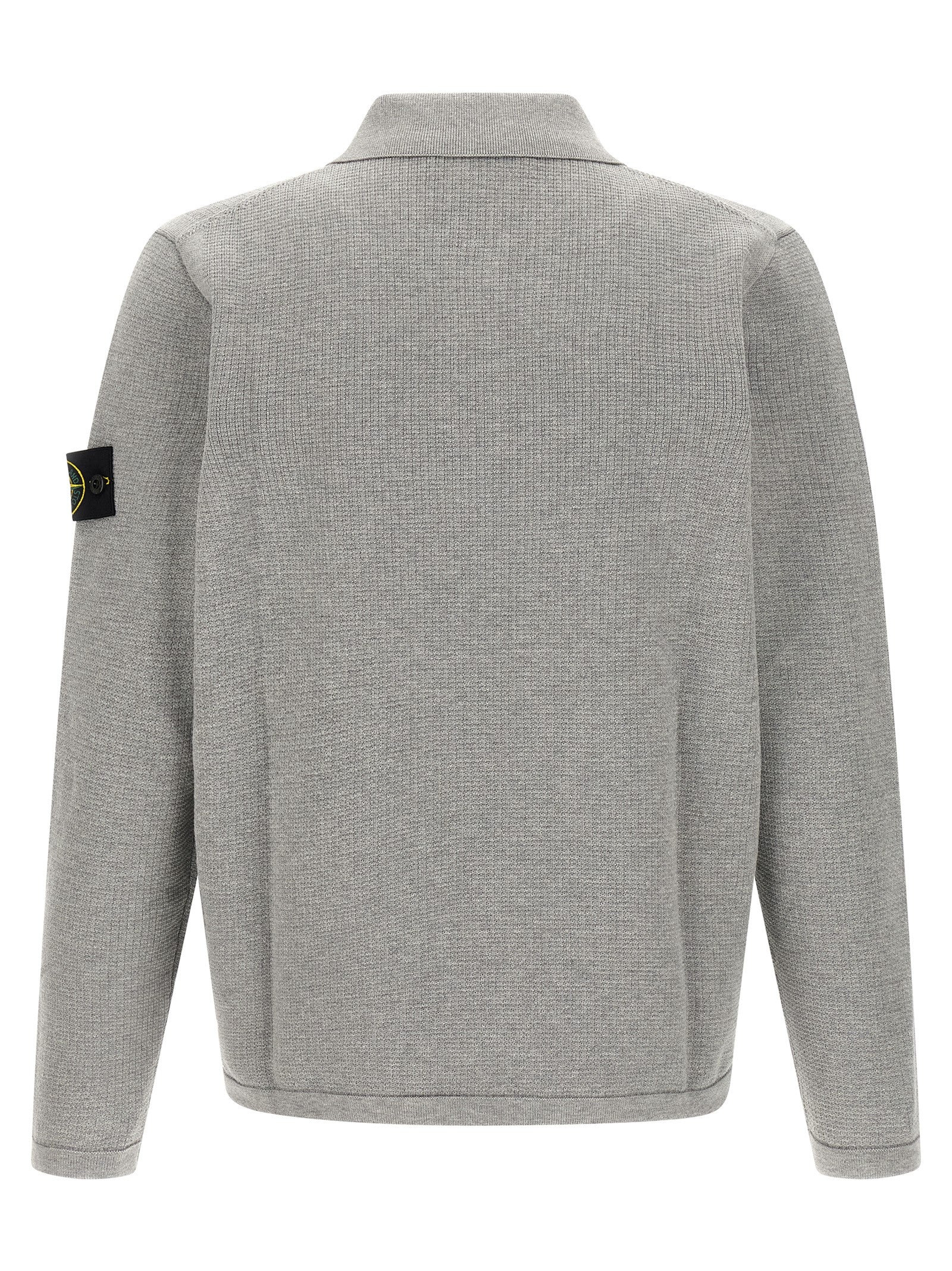 Stone Island Gray Cotton Polo Shirt