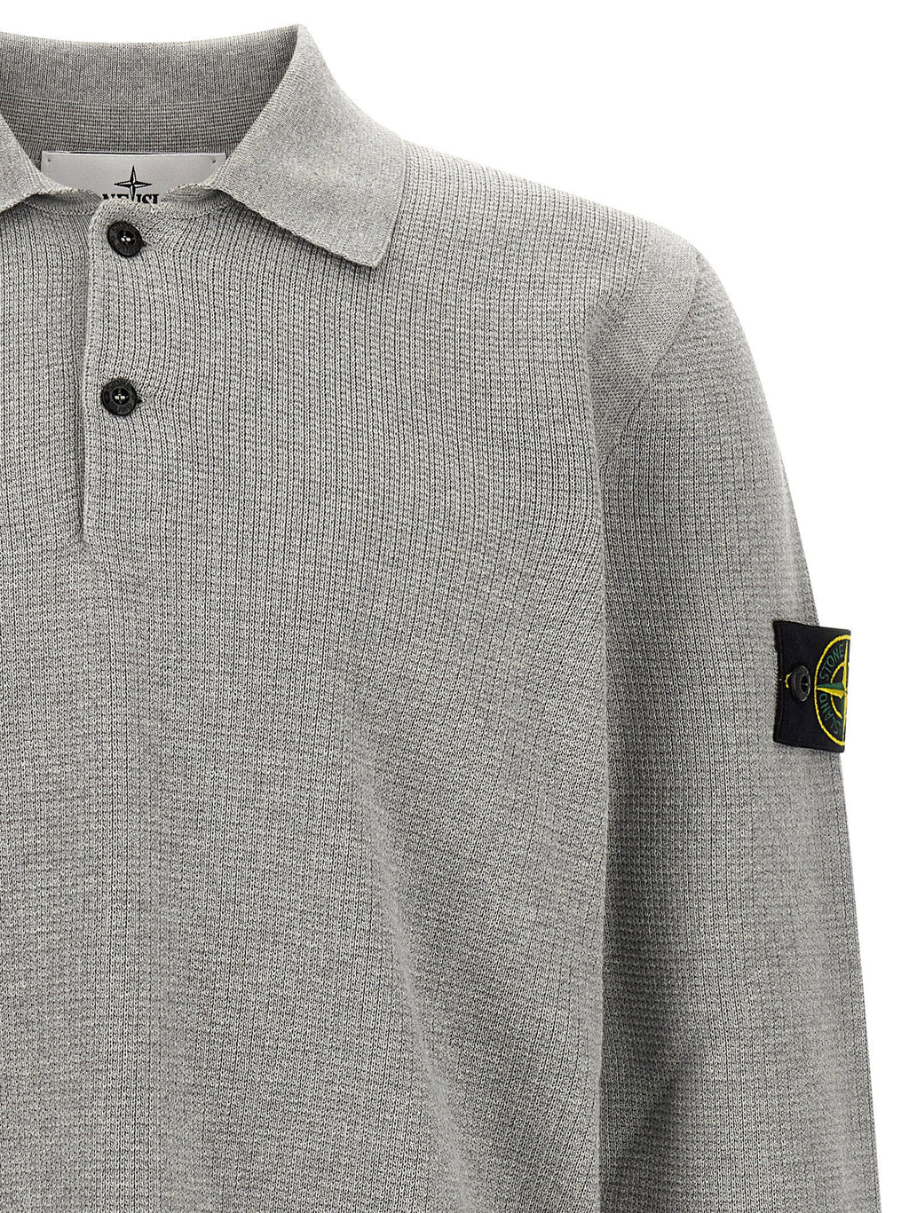 Stone Island Gray Cotton Polo Shirt
