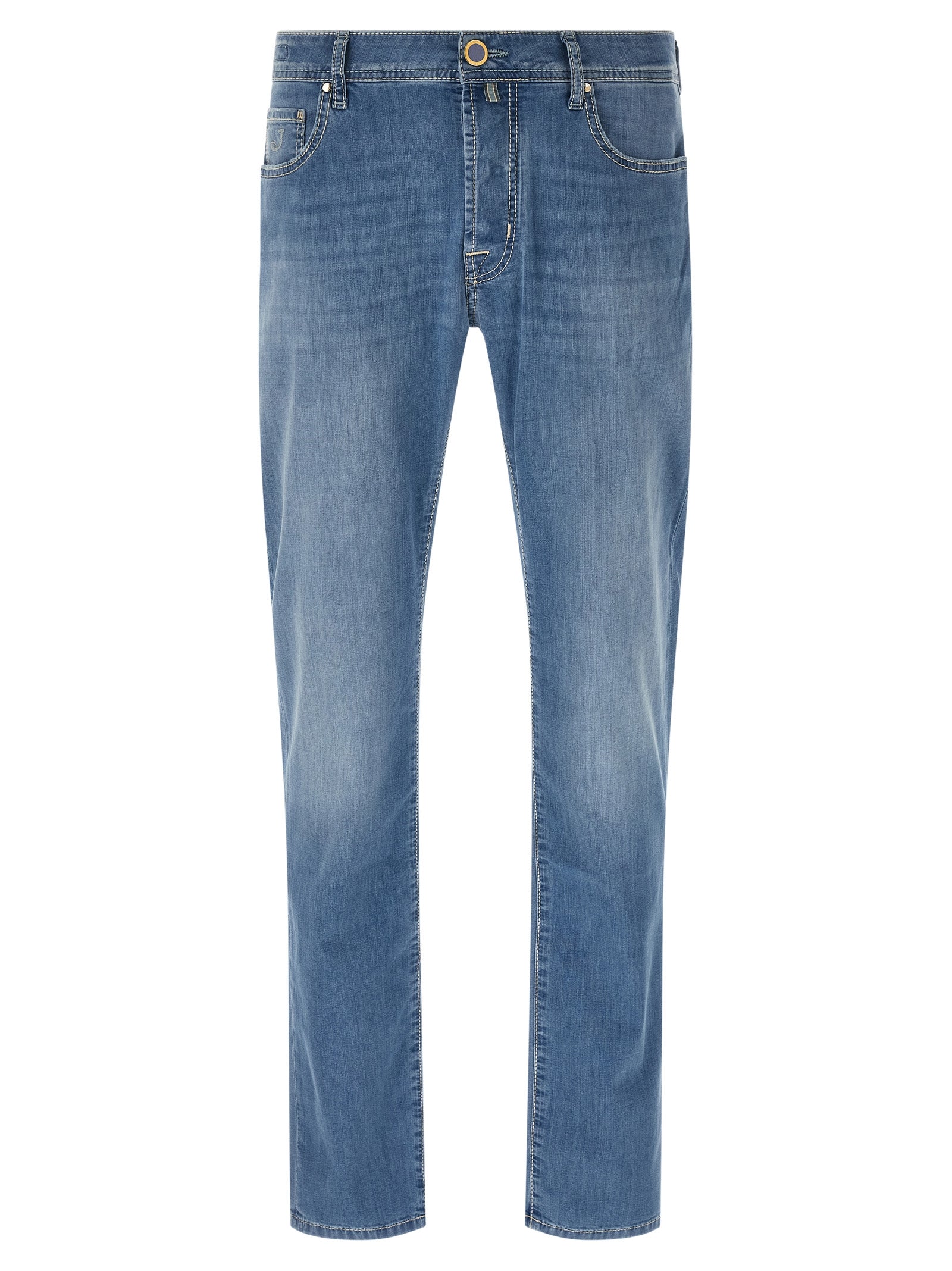 Jacob Cohen Blue Cotton Straight-Leg Jeans
