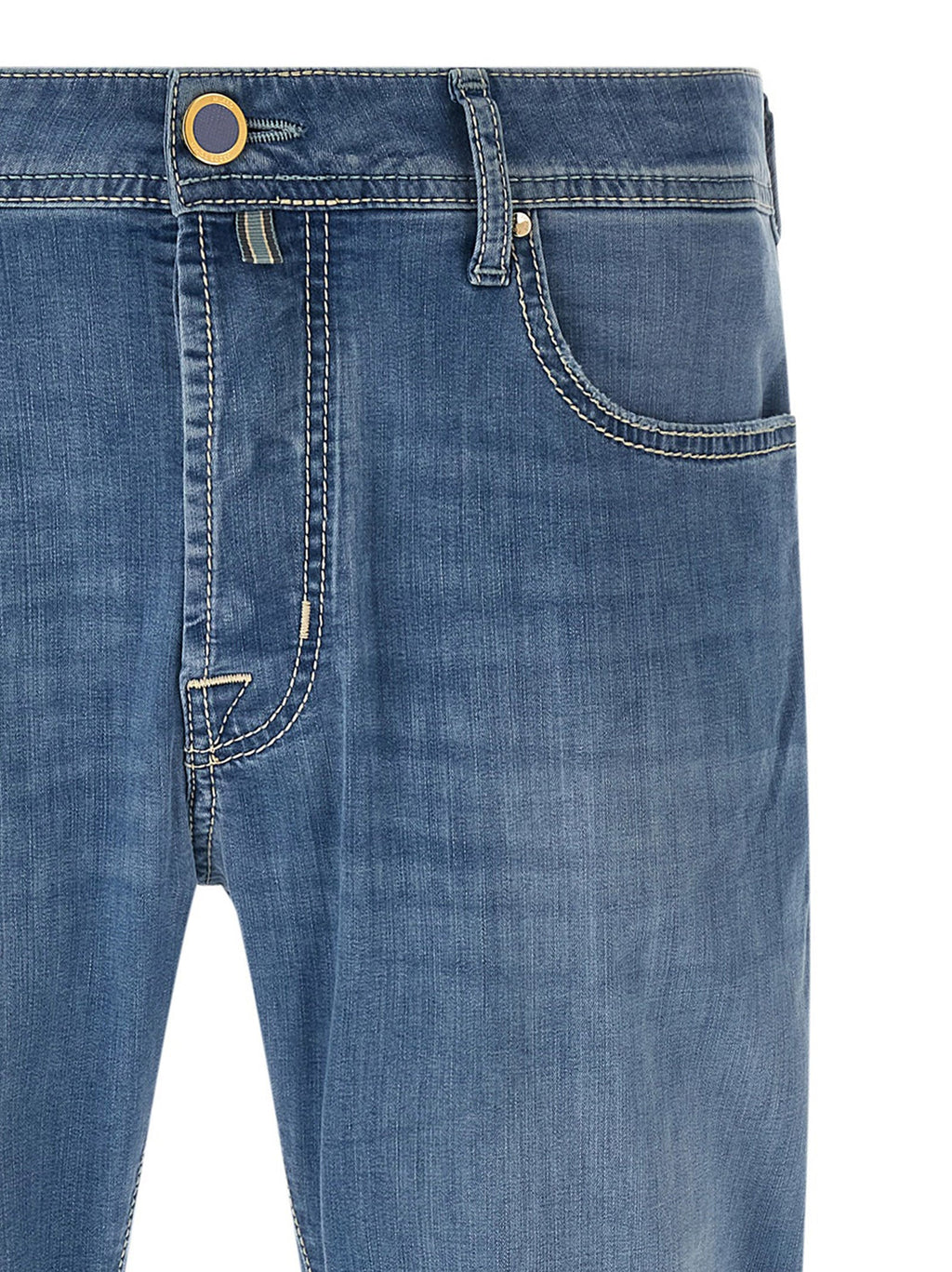 Jacob Cohen Blue Cotton Straight-Leg Jeans