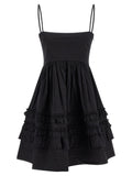 Ganni Black Cotton Short Dress
