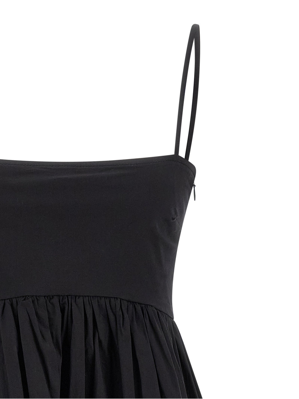 Ganni Black Cotton Short Dress