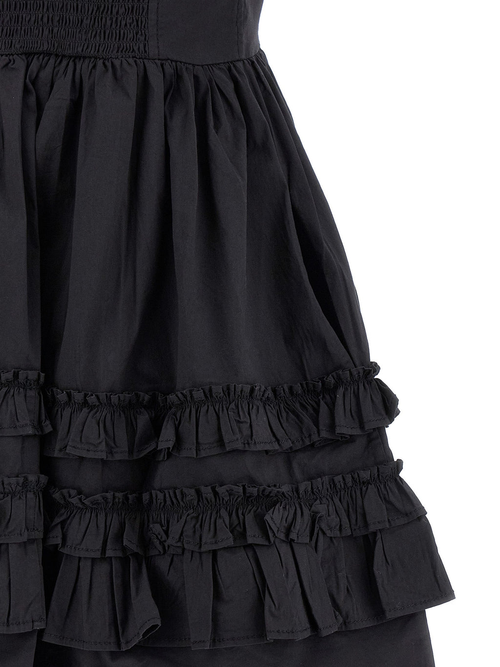 Ganni Black Cotton Short Dress