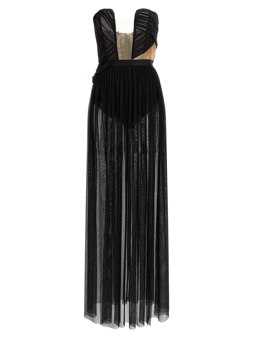 Nensi Dojaka Black Viscose Long Dress