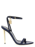 Tom Ford Blue Calfskin Stiletto Heel Sandals