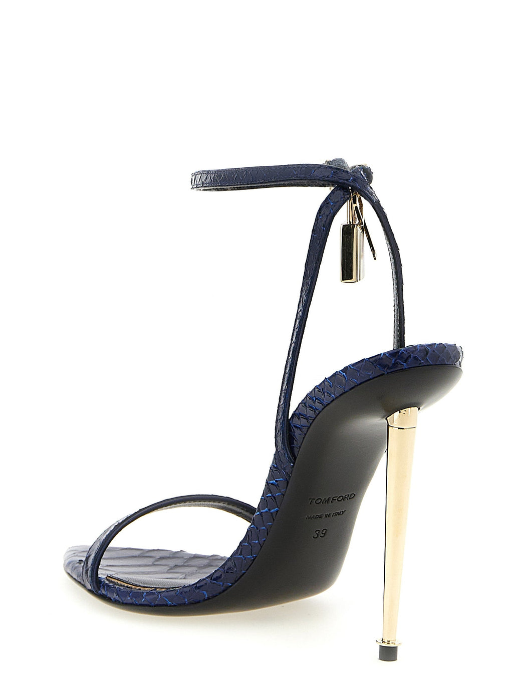 Tom Ford Blue Calfskin Stiletto Heel Sandals