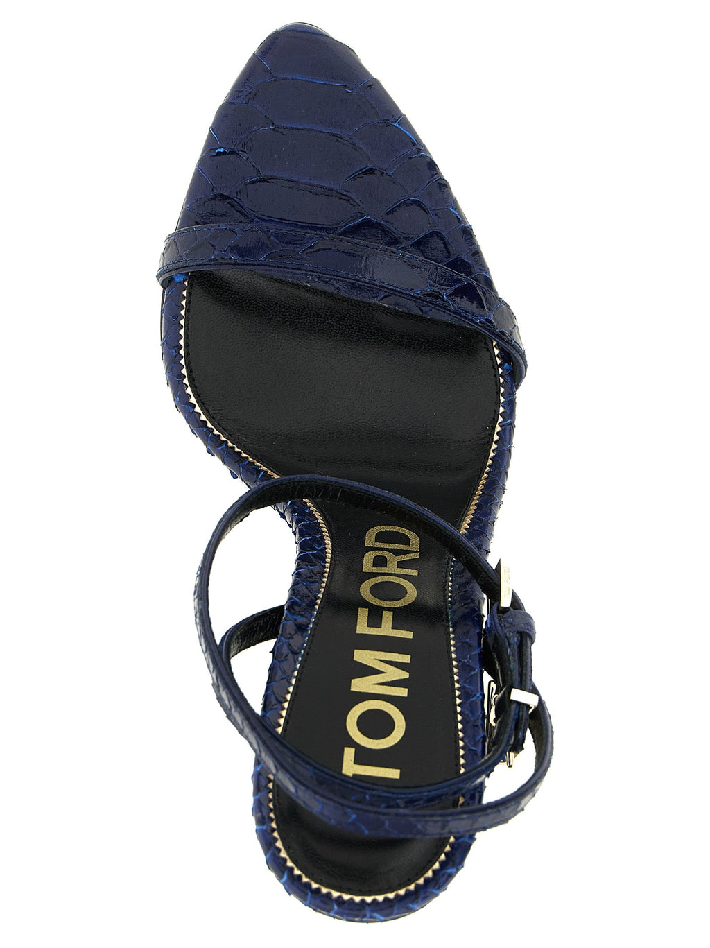 Tom Ford Blue Calfskin Stiletto Heel Sandals