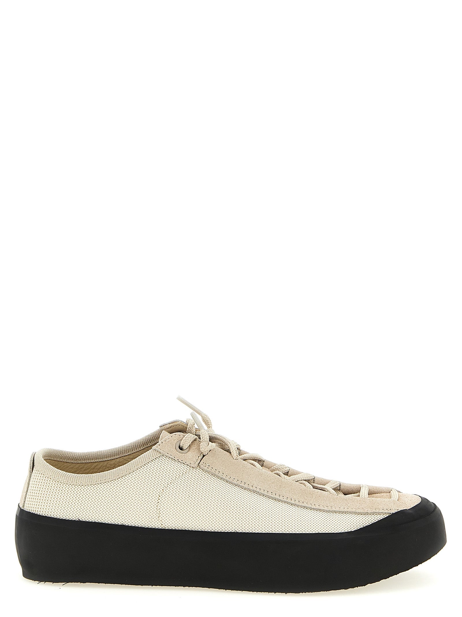 Stone Island Beige Calfskin Low Top Sneakers
