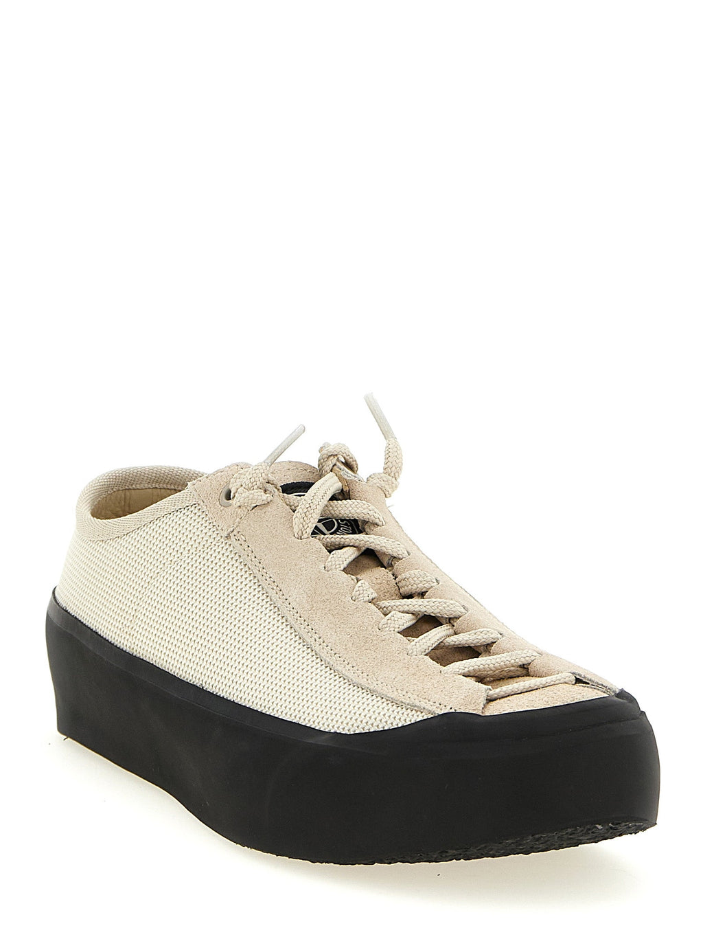 Stone Island Beige Calfskin Low Top Sneakers
