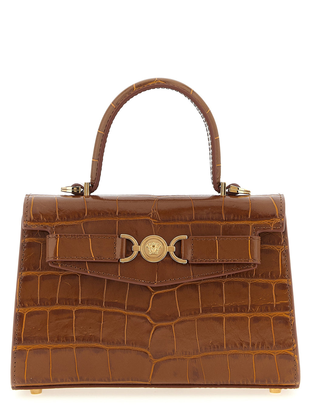Versace Brown Calfskin Handbag