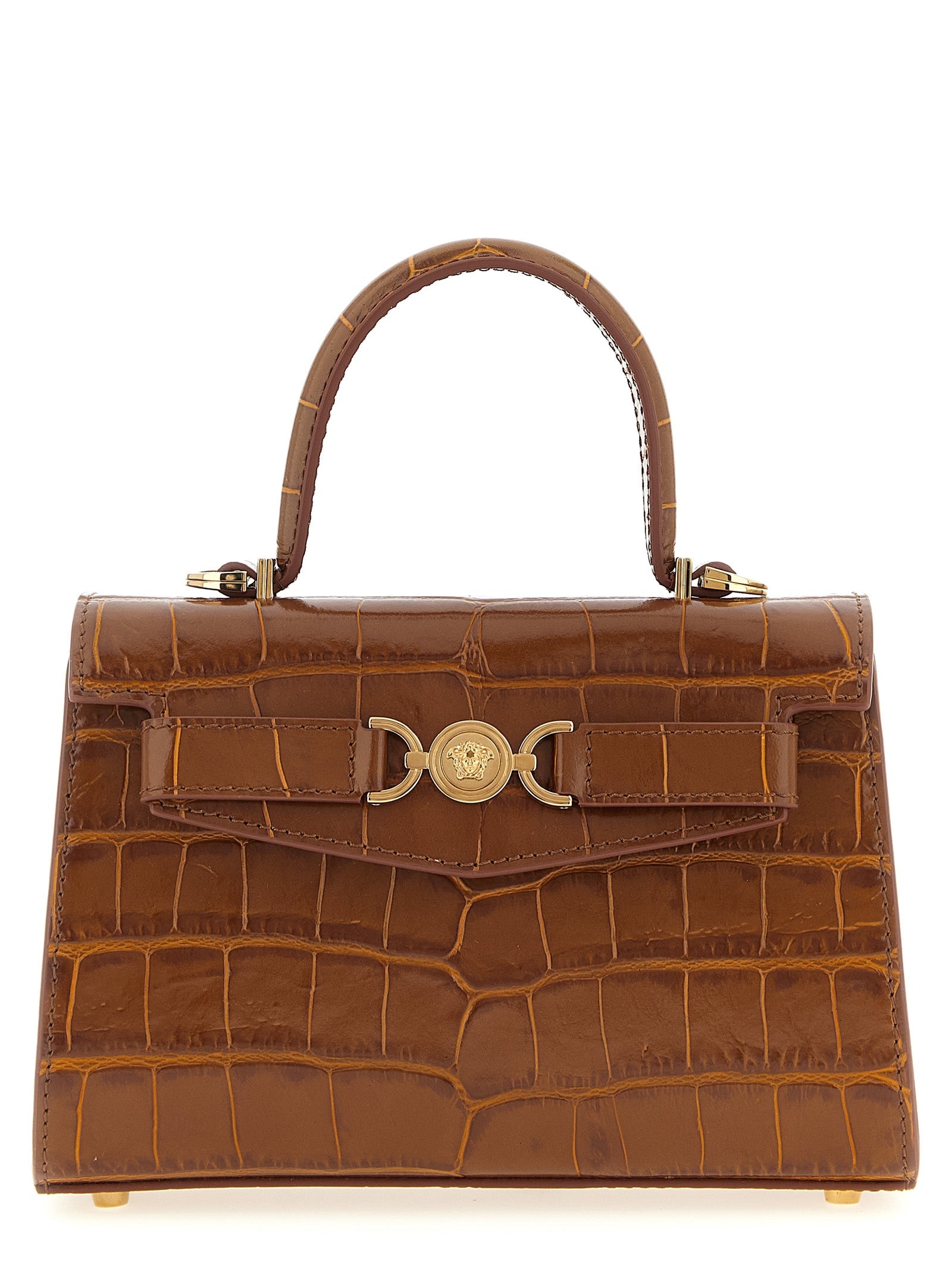 Versace Brown Calfskin Handbag