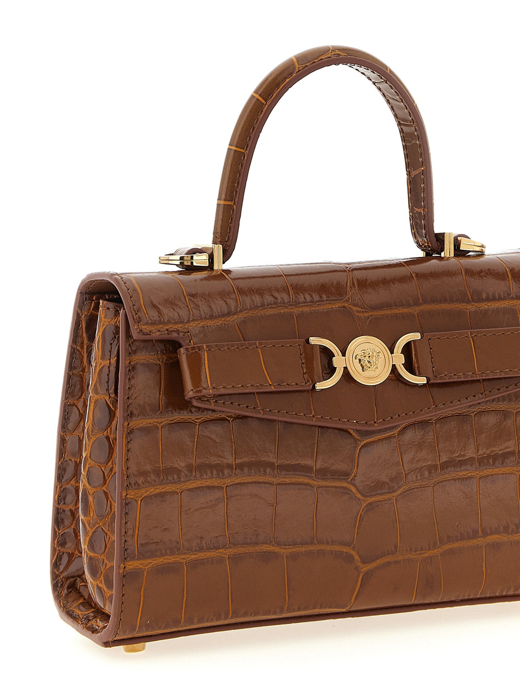 Versace Brown Calfskin Handbag