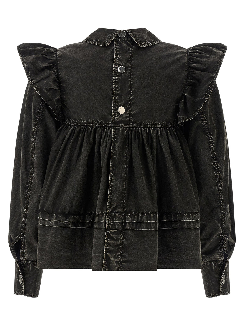 Ganni Black Organic Cotton Blouse