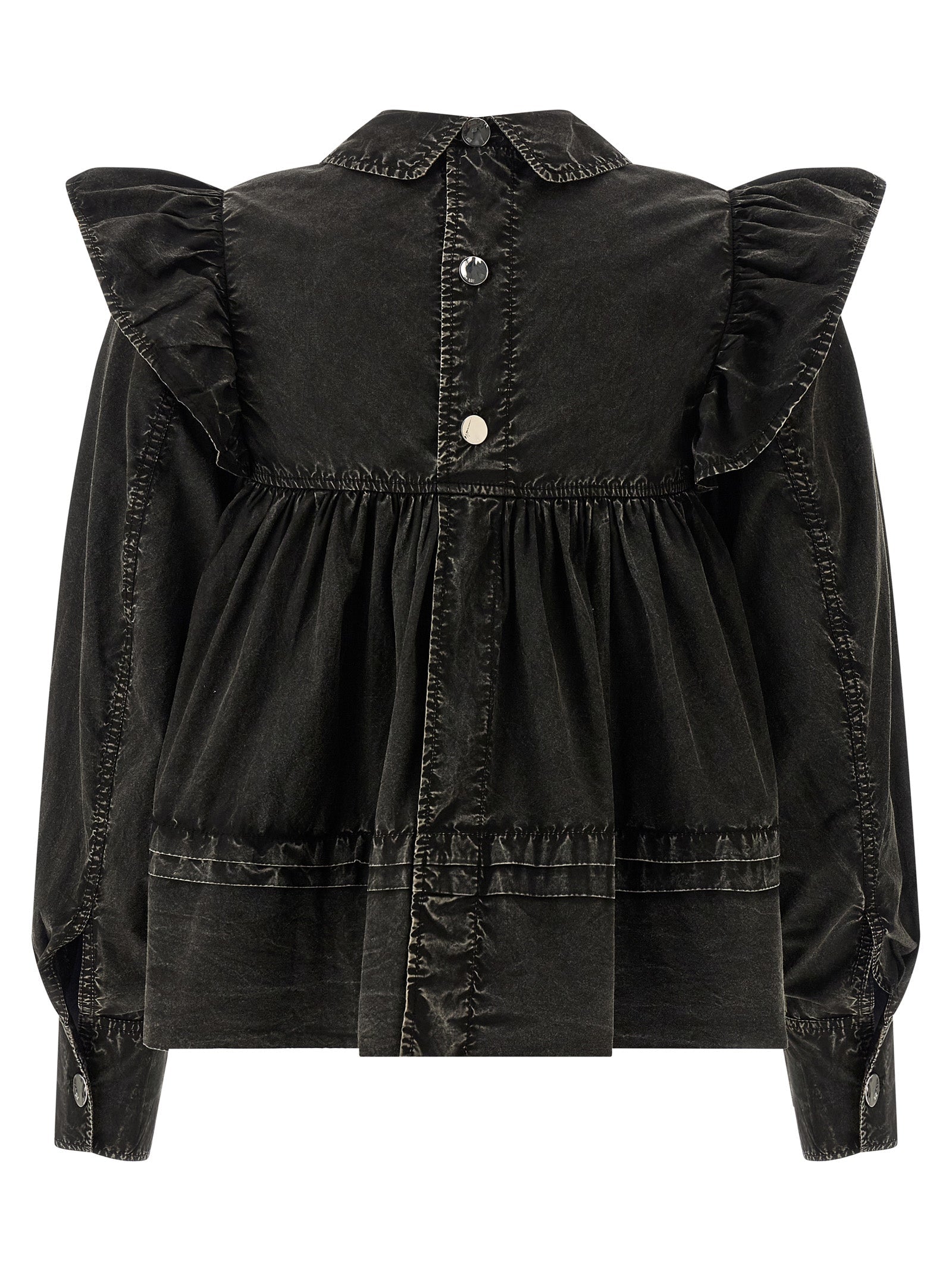 Ganni Black Organic Cotton Blouse