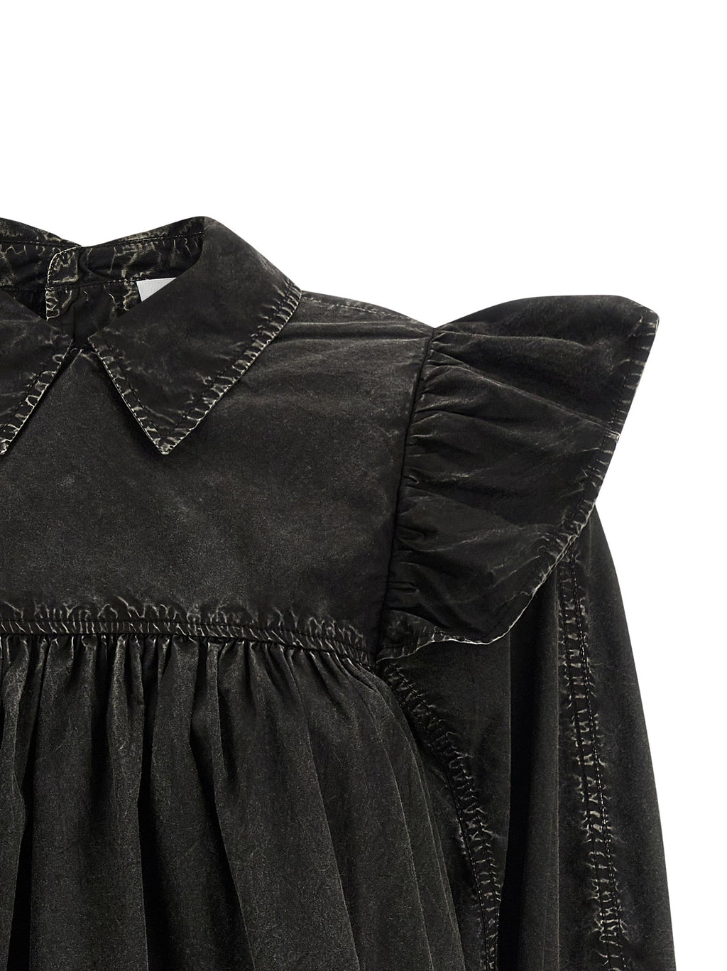 Ganni Black Organic Cotton Blouse