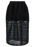 Issey Miyake Black Polyester Midi Skirt