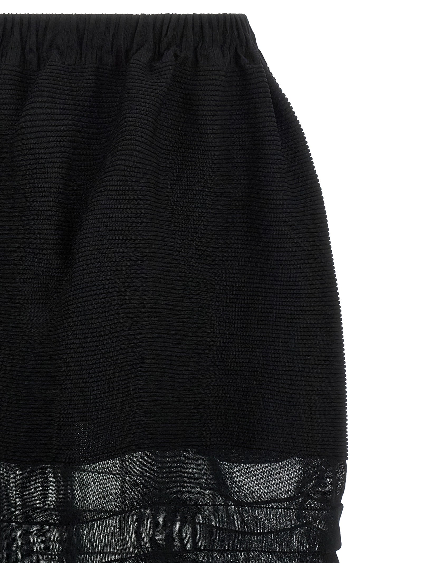 Issey Miyake Black Polyester Midi Skirt