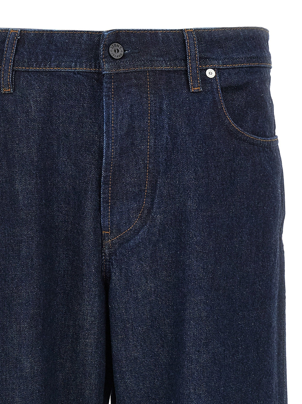 Stone Island Blue Cotton Relaxed Fit Jeans